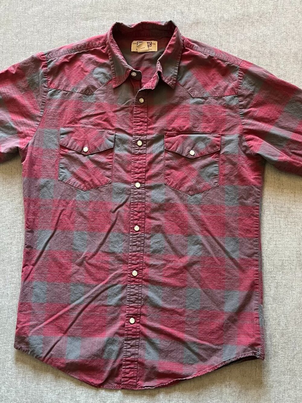 Big Mac Workwear Button Up Flannel Shirt Men Medium Red Long Sleeve Utility